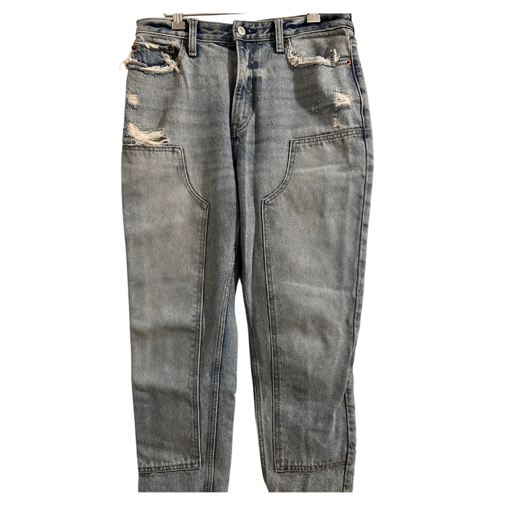 High Rise Mom Jeans Light Wash Abercrombie & Fitch